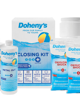 Doheny's Ultimate Pool Closing Kit, Winterizing Chemicals for Above Ground Pools, Inground Pools, Includes Pool Shock, Winter Pill, Algaecide, Stain Preventer, Treats up to 15,000 Gallons