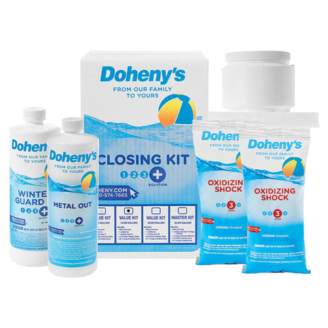 Doheny's Ultimate Pool Closing Kit, Winterizing Chemicals for Above Ground Pools, Inground Pools, Includes Pool Shock, Winter Pill, Algaecide, Stain Preventer, Treats up to 15,000 Gallons