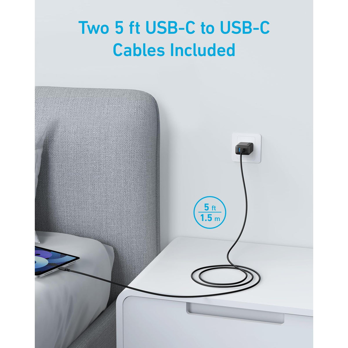 Anker iPhone 16 Charger, 2-Pack 20W Fast USB C Charger Block, for iPhone 16/16 Pro Max/15 Series/iPad Pro and More (Black, 2 Pack & 2 Cable)