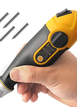UTOOL Engraver Pen with Letter/Number Stencil, 24W Handheld Etching Tool for Wood Metal Glass Engraving with 4 Replaceable Tungsten Carbide Steel Bits