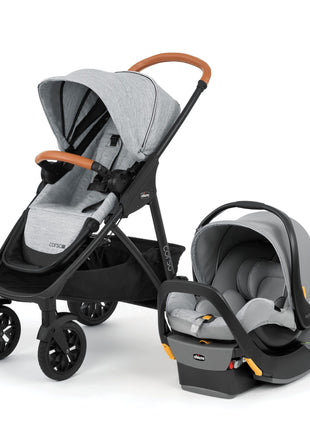 Chicco Corso LE ClearTex Modular Travel System with KeyFit Infant Car Seat | Canyon/Grey, baby travel stroller, 4 strolling modes, fits 4-30 lbs, newborn insert, one-hand compact fold