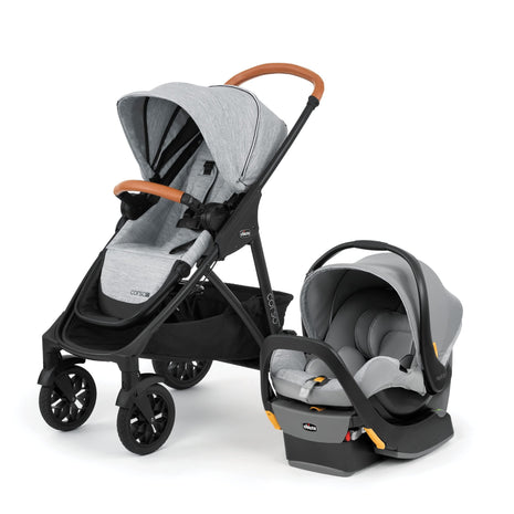 Chicco Corso LE ClearTex Modular Travel System with KeyFit Infant Car Seat | Canyon/Grey, baby travel stroller, 4 strolling modes, fits 4-30 lbs, newborn insert, one-hand compact fold