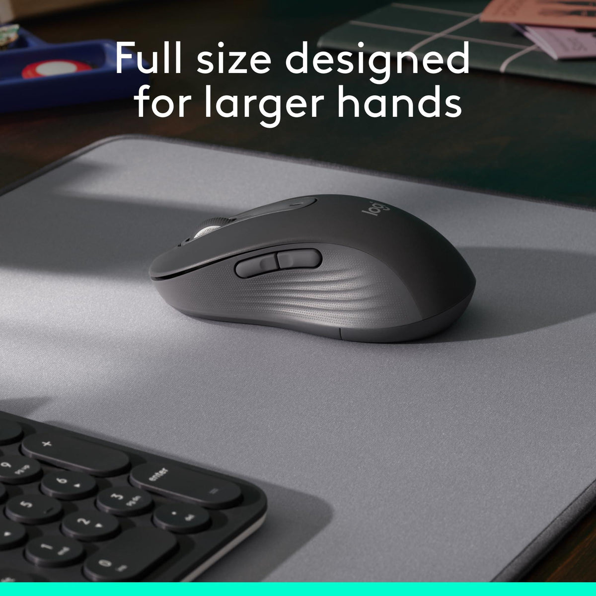 Logitech Wireless Mouse Signature M650 L Full Size - Large Hands, 2-Year Battery, Silent Clicks, Customizable Buttons, Bluetooth, PC/Mac/Chromebook - Classic Red, Right-Handed, Large