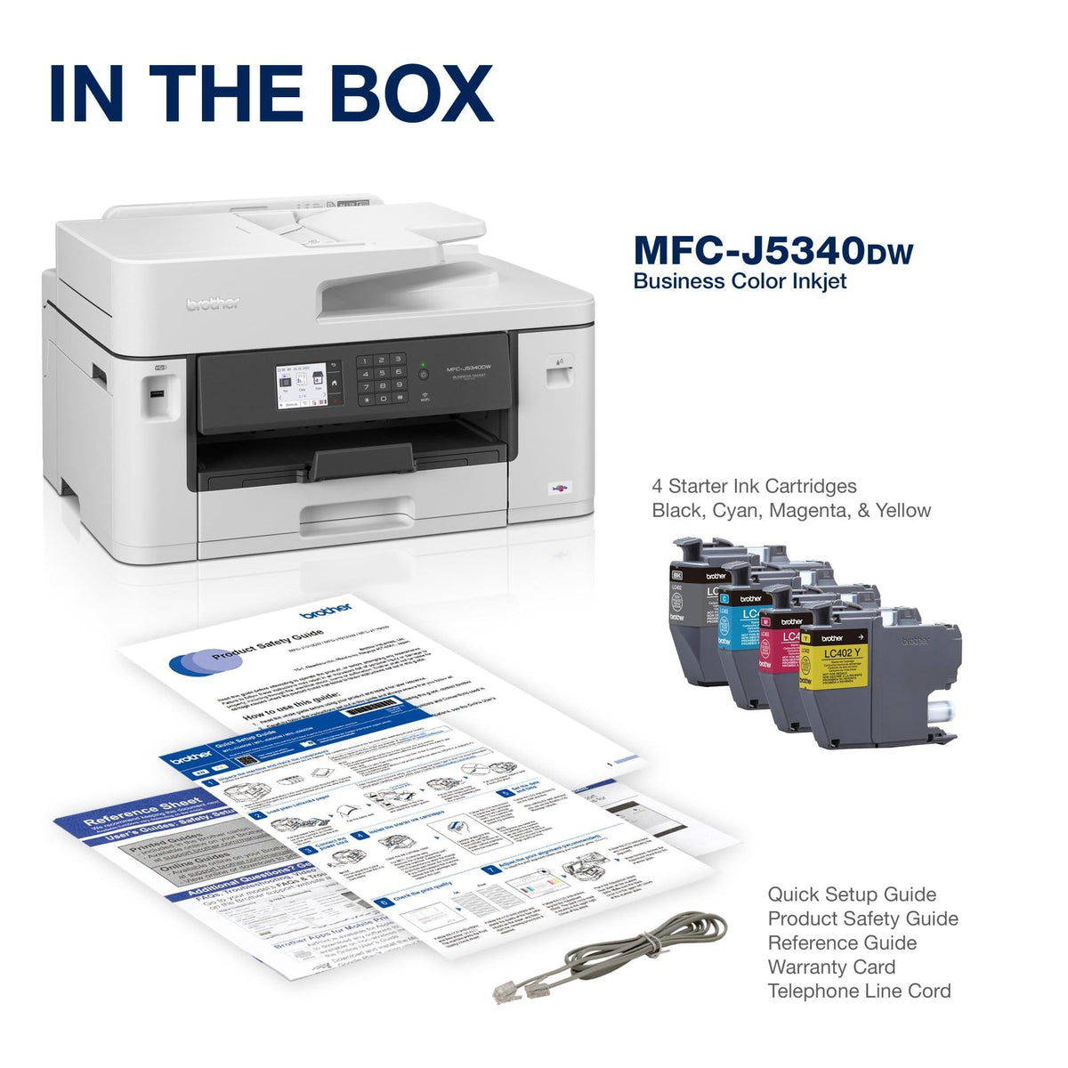 Brother MFC-J5340DW Professional Wireless Color Inkjet All-in-One Printer, 11" x 17" Ledger Printing, Fast 28ppm, Duplex, 250-Sheet Tray, Mobile & Cloud Ready, Works with Alexa