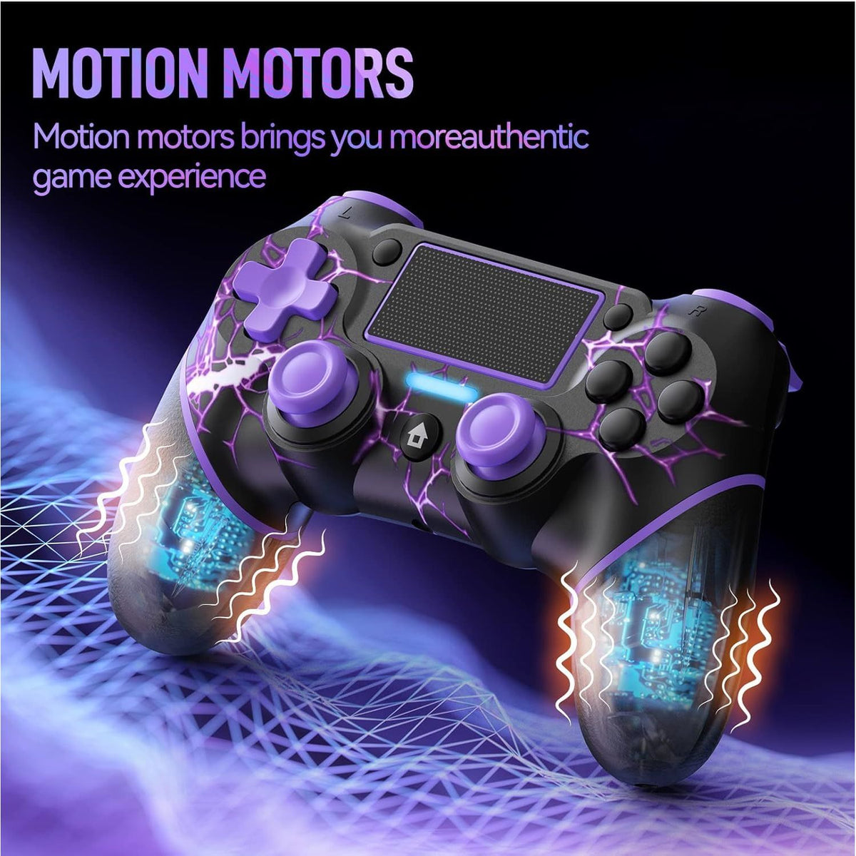 VidPPluing Wireless Controller for PS4/Pro/Slim Consoles, Game Controller with 6-Axis Motion Sensor/Share Function/Charging Cable - Lightning
