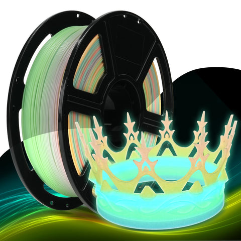 FLASHFORGE Rapid PLA Filament 1.75mm Luminous Melody, 500mm/s High Speed Printing, Glow in The Dark 3D Printer Filament 1kg Spool, Dimensional Accuracy +/- 0.02mm, Brilliant, Long-Lasting Glow