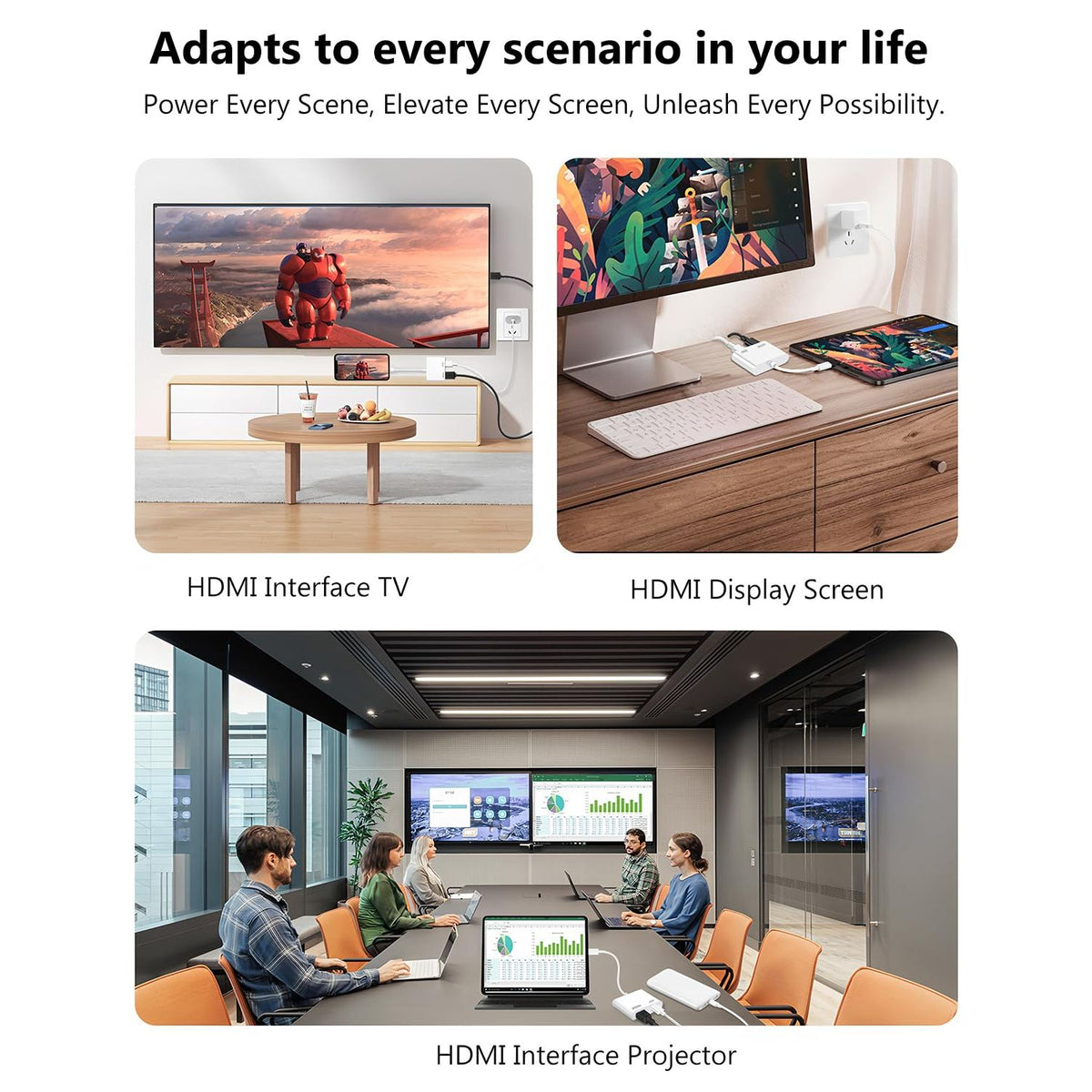 Lightning to HDMI Adapter for iPhone, [Apple MFi Certified] Digital AV Dongle,1080P Sync Screen Cable with Lightning Charging Port for iPhone, iPad to TV/Projector/Monitor No Need Power Supply