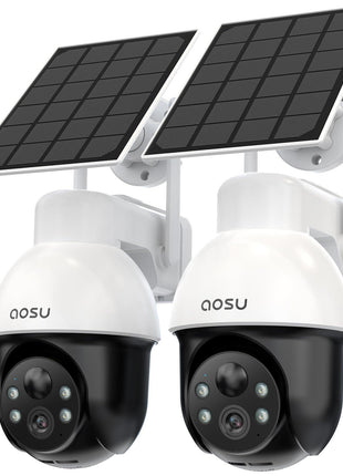 aosu 3K 5MP Solar Security Camera Wireless Outdoor PTZ 360° Smart Tracking | Auto Human&Vehicle Tracking No Blind Spots, Easy Setup, Color Night Vision, Ideal For Home, Yard & Farm Security Monitoring
