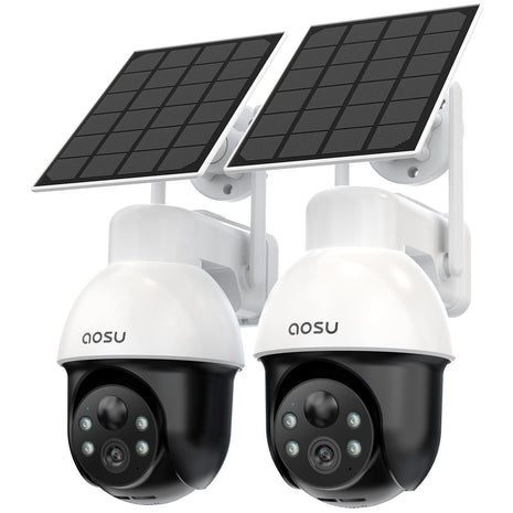 aosu 3K 5MP Solar Security Camera Wireless Outdoor PTZ 360° Smart Tracking | Auto Human&Vehicle Tracking No Blind Spots, Easy Setup, Color Night Vision, Ideal For Home, Yard & Farm Security Monitoring