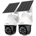 AOSU 3K/5MP Solar Security Cameras System Wireless Outdoor, Battery Powered WiFi Camera for Home Security, Panoramic PTZ, Auto Tracking, Human/Vehicle Detection, Color Night Vision (2 Pack)