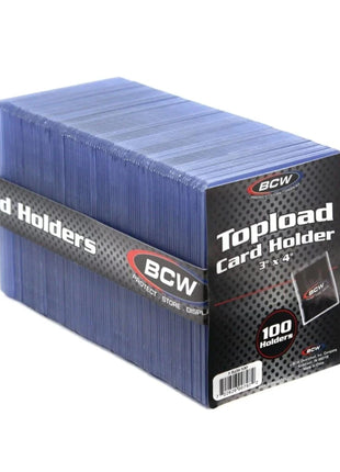 BCW 3x4 Standard Topload Card Holders | 100 Pack | Top Loaders for Cards | Rigid Card Protector | Fits Standard Size Cards Up to 20pt