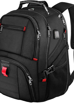 YOREPEK Large Laptop Backpack for Men, Heavy Duty Travel Backpack | Carry On Flight Approved, 17 Inch College Work Bookbag, Water Resistant Business Backpack for Men Women mochilas para hombres
