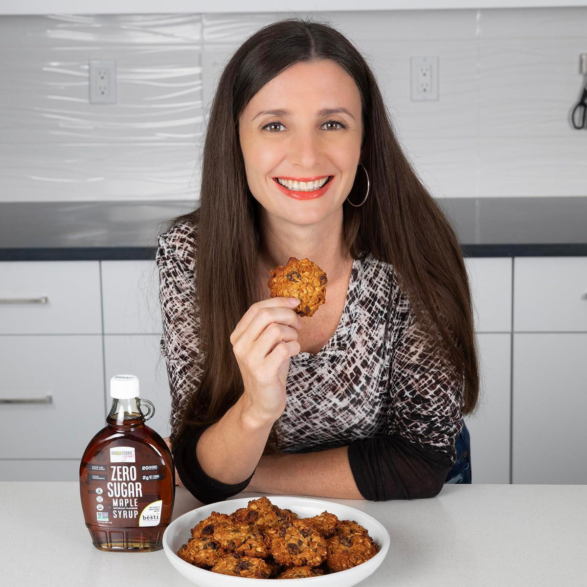 Wholesome Yum Zero Sugar Maple Syrup (Keto Maple Syrup) With Monk Fruit & Allulose - Natural Sugar Free Pancake Syrup - Non GMO, Low Carb, Gluten Free, Vegan, No Aftertaste (12 fl oz)