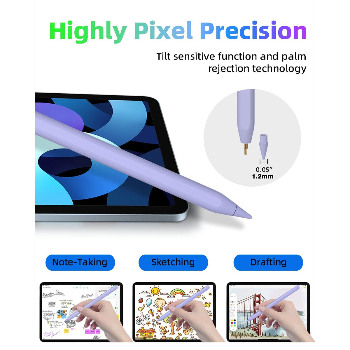 Gnanlen iPad Pencil 2nd Generation with Magnetic Wireless Charging, Same as Apple Pencil 2nd Generation,The Pen Compatible with iPad Pro 11 in 1/2/3/4,iPad Pro 12.9 in 3/4/5/6,iPad Air 4/5,iPad mini