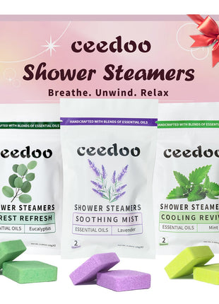 Shower Steamers Aromatherapy 6 Pack - Mother's Day for Teens & Adults, Birthday Gifts for Women - Natural Essential Oil Shower Bombs for Stress Relief & Relaxation, Home Spa Self-Care