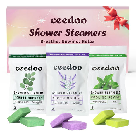 Shower Steamers Aromatherapy 6 Pack - Mother's Day for Teens & Adults, Birthday Gifts for Women - Natural Essential Oil Shower Bombs for Stress Relief & Relaxation, Home Spa Self-Care