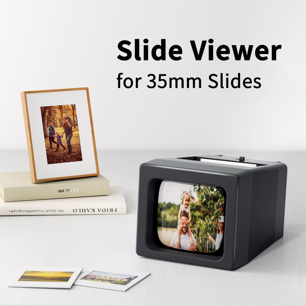 35mm Slide Viewer, 2X Magnification Slide Viewer for Viewing 35mm Slides, Slide Projector for Old Slides (2AAA Batteries Included)