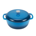Amazon Basics Cast Iron Dutch Oven Pot with Lid, Enameled, Round, Dual Handles, Heavy-Duty, Medium, 6-Quart, Blue