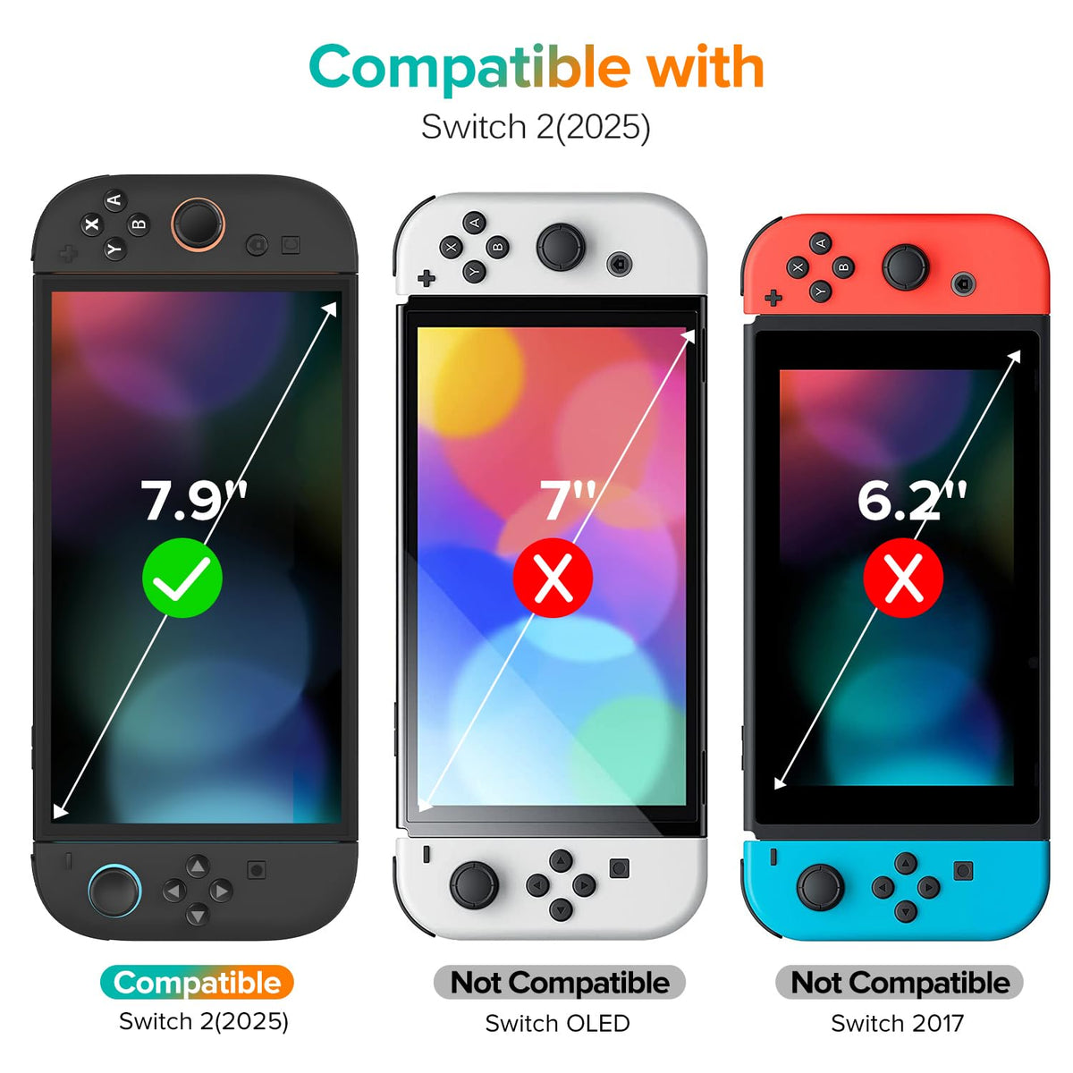 ivoler 4-Pack Tempered Glass Screen Protector Designed for Nintendo Switch 2 2025 with [Alignment Frame] Transparent HD Clear[Updated Version] Screen Protector for Switch 2 7.9''