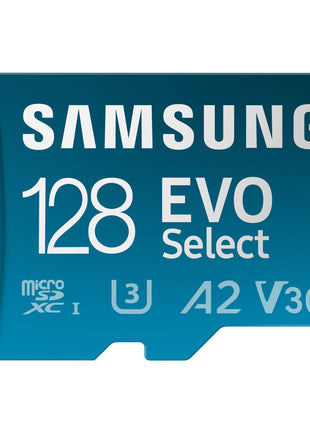 Samsung EVO Select 128GB microSDXC Memory Card + Adapter, Up to 160MB/s | UHS I, C10, U1, V10, A1, microSD for Mobile Phone, Smartphones, Nintendo Switch, and Tablets (MB-ME128SA/AM)