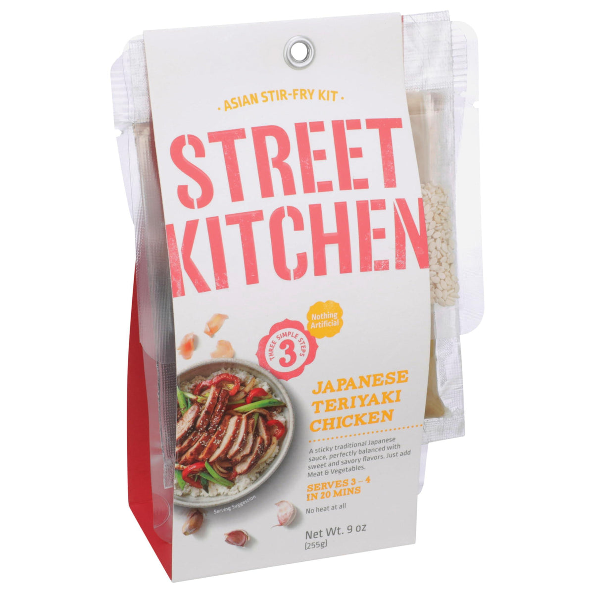 Street Kitchen Japanese Teriyaki Chicken Scratch Kit (1 Pack) 9 oz, Includes Teriyaki Sauce, Ginger Sauce, and Sesame Seeds, Easy Authentic Meal in Under 20 Minutes, Serves Four