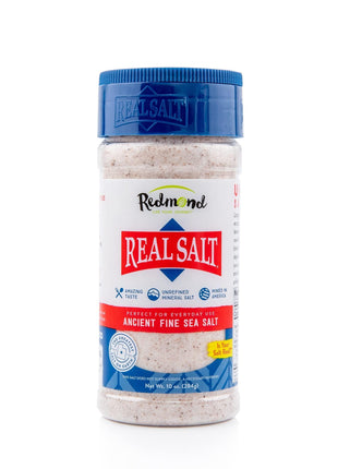 Redmond Real Sea Salt   Natural Unrefined Gluten Free Fine, 10 Ounce Shaker (1 Pack)