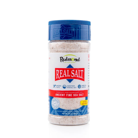 Redmond Real Sea Salt   Natural Unrefined Gluten Free Fine, 10 Ounce Shaker (1 Pack)