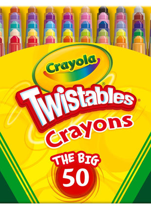 Crayola Mini Twistables Crayons for Kids (50ct) Stocking Stuffers & Holiday Gifts, No Peel Toddler Crayons for Coloring Books, Arts & Crafts Supplies, 3+