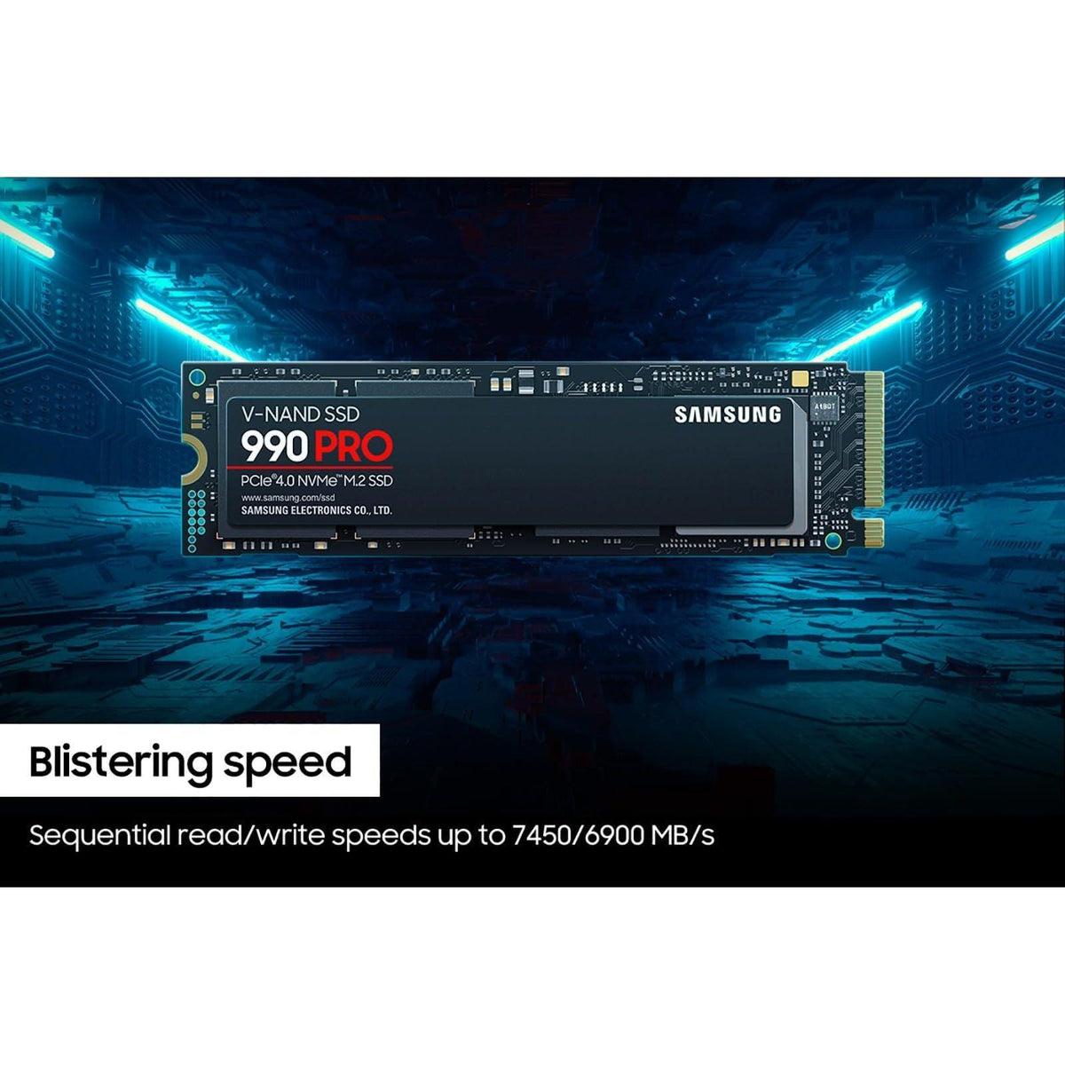 Samsung 990 PRO SSD NVMe M.2 PCIe Gen4, M.2 2280 Internal Solid State Hard Drive, Seq. Read Speeds Up to 7,450 MB/s for High End Computing, Gaming, and Heavy Duty Workstations, MZ-V9P2T0B/AM