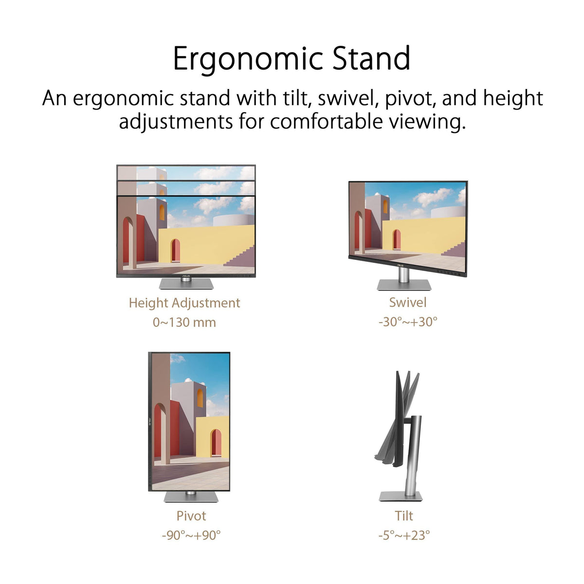 ASUS ProArt Display 27” 4K HDR Professional Monitor (PA279CRV) - IPS, UHD (3840 x 2160), 99% DCI-P3/Adobe RGB, ΔE < 2, Calman Verified, USB-C PD 96W, DisplayPort, Daisy-Chain, Ergonomic, 3yr Warranty