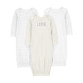 Simple Joys by Carter's Unisex Babies' Cotton Sleeper Gown, Pack of 3, Grey/White, 0-3 Months