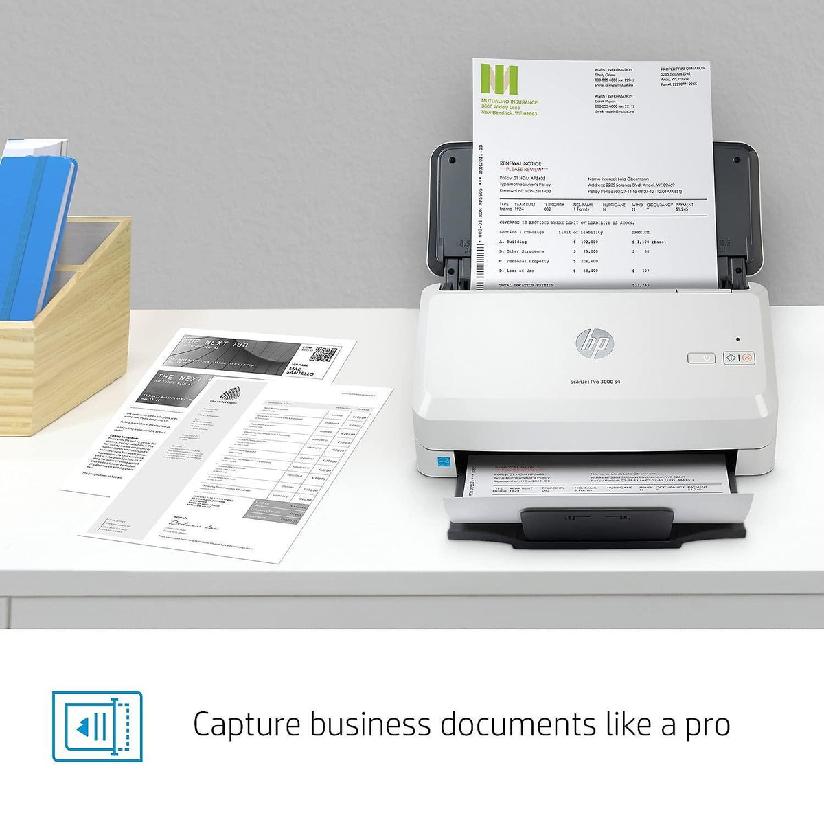 HP ScanJet Pro 3000 s4 (6FW07A) 40ppm USB 3.0 Color Duplex Scanner with 50-page ADF for Documents, Photos, Receipts, and Cards. TWAIN/ISIS drivers included