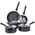 Amazon Basics Non Stick Kitchen Cookware 8-Piece Set, Non-Induction, Includes Pots and Pans, Black