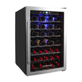 Hamilton Beach HBWF4303, 43-Bottle Wine Cooler Fridge Cellar with Curved Wire Shelves, Digital Control, Mirror Finish