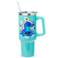 Silver Buffalo Disney Lilo and Stitch Aloha No Bad Days Chillin’ Stainless Steel Tumbler with Handle and Straw, Fits in Standard Cup Holder, 40 Ounces