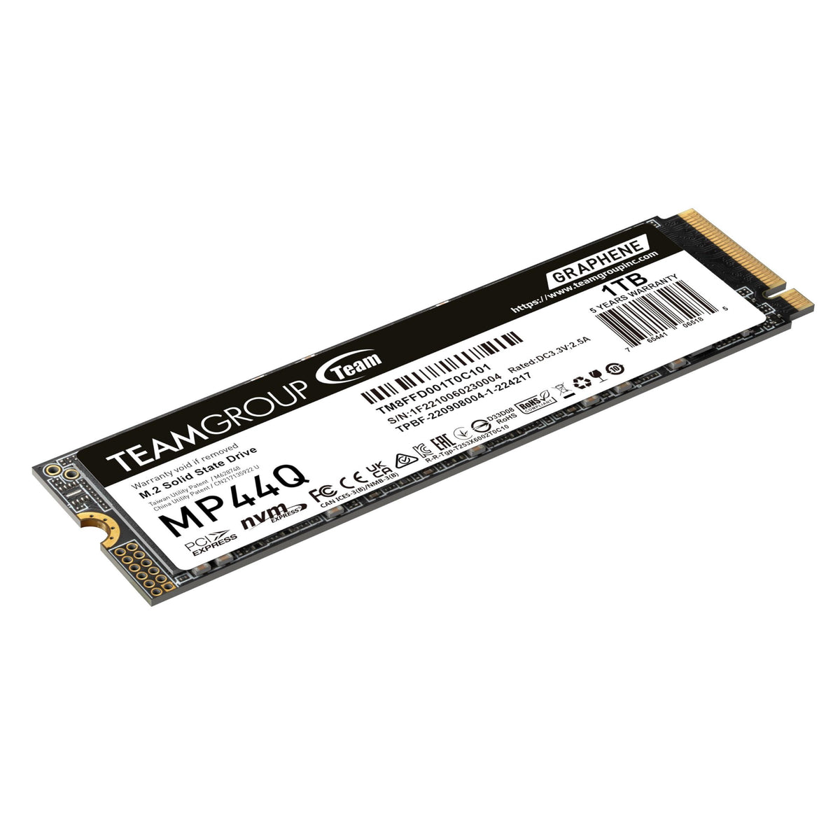 TEAMGROUP MP44Q 1TB SLC Cache Gen 4x4 M.2 2280 PCIe 4.0 w/NVMe Laptop & Desktop & NUC & NAS SSD Read/Write Speed up to 7400/6200MB/s TM8FFD001T0C101