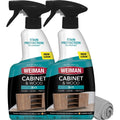 Weiman Cabinet and Wood Cleaner, Shine, Clean and Protect Spray - For Wood Cabinets, Furniture, Tables, Baseboards, Trim and more, 16 oz, 2 PACK with MicroFiber Towel
