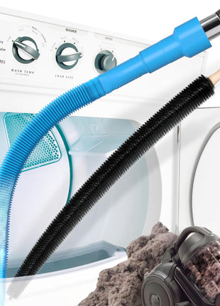 Holikme 2 Pieces Dryer Vent Cleaner Kit, Dryer Lint Vacuum Attachment and Flexible Dryer Lint Brush, Dryer Vent Vacuum Hose Attachment,Blue