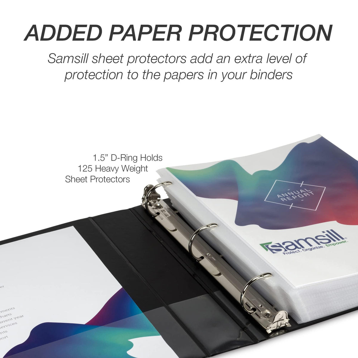 Samsill Durable 1.5 inch 3 Ring Binder, Made in USA, D Ring Binder, FSC 100% Recycled Chipboard, Basis Assortment, 4 Pack