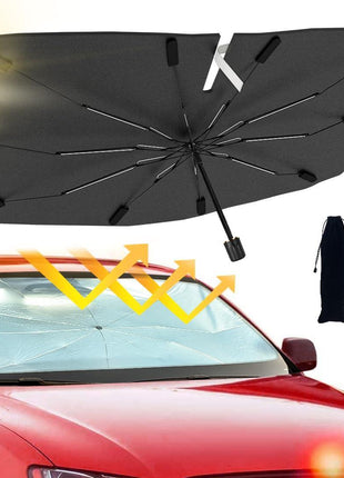 2025 Windshield Sun Shade Umbrella, Foldable Car Umbrella Sunshade with UV Block Car Front Window (Heat Insulation Protection) for Auto Windshield Covers Trucks Cars (Large)