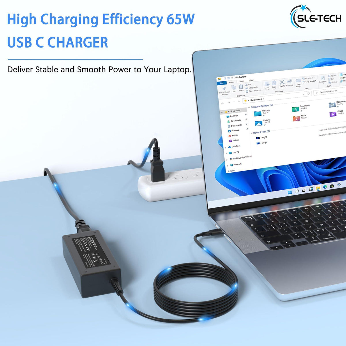 SLE-TECH 65W USB C AC Adapter Compatibile with Lenovo Thinkpad/Yoga/Chromebook,T480 T480S C930 C940 100e 300e 500e ADLX65YLC3D 4X20M26268 ADLX65YDC2A