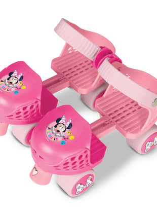 Minnie Mouse Junior Skates Includes Knee and Elbow Pads, Size Adjustable Design for Growing Feet