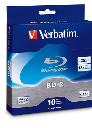 Verbatim BD-R 25GB 16X Blu-ray Recordable Media Disc - 10 Pack Spindle - 97238