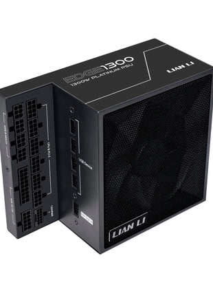 Lian Li Edge Series-1000W Full Modular Power Supply-80 Plus Platinum-ATX 3.0, 3.1-PCIE 5.1-L-Shape Design for Dual Chamber Case-120mm FDB Fan-Supports up to 4X USB Devices-Black (EG1000BE.US)