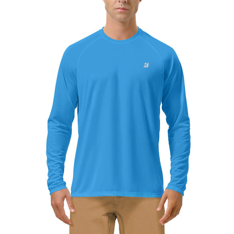 Roadbox Mens UPF 50+ UV Sun Protection Shirts Outdoor Long Sleeve SPF Rash Guard for Fishing Hiking Swimming Running