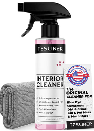 Tesla Seat Cleaner & Stain Remover, Interior Cleaner for Black & White Vegan Leather, Interior Cleaning Products | Tesla Model Y Juniper Accessories 2026, Tesla Model 3 Accessories, S, X, Cybertruck