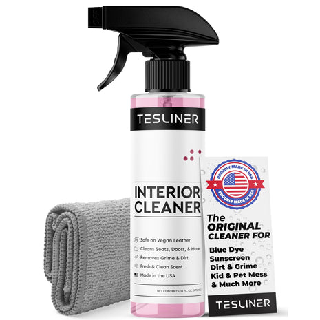Tesla Seat Cleaner & Stain Remover, Interior Cleaner for Black & White Vegan Leather, Interior Cleaning Products | Tesla Model Y Juniper Accessories 2026, Tesla Model 3 Accessories, S, X, Cybertruck