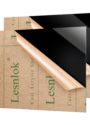 Lesnlok 8 x 12 Black Acrylic Sheet 1/8 inch Thick 3mm 2 Pieces Black Plexiglass Sheet, DIY Materials for Home Decor, Handcraft, Painting, Photography,Switch Panel, Display Stand