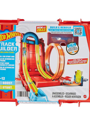 Hot Wheels Track Builder Unlimited Fuel Can Stunt Box Playset & Car | Portable Track Set in a Container that Looks like a Gas Can, 14 Component Parts & 1:64 Scale Toy Vehicle