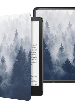 MoKo Case for All-new 7 inchKindle Paperwhite 12th Generation 2024&Kindle Colorsoft Signature Edition 2024,Lightweight PU Protective Shell Cover with Auto Wake/Sleep for Kindle Paperwhite 2024,Gray Forest